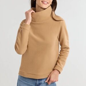 Dudley Stephens Cream Cowl Neck Sweater Tan Camel Small